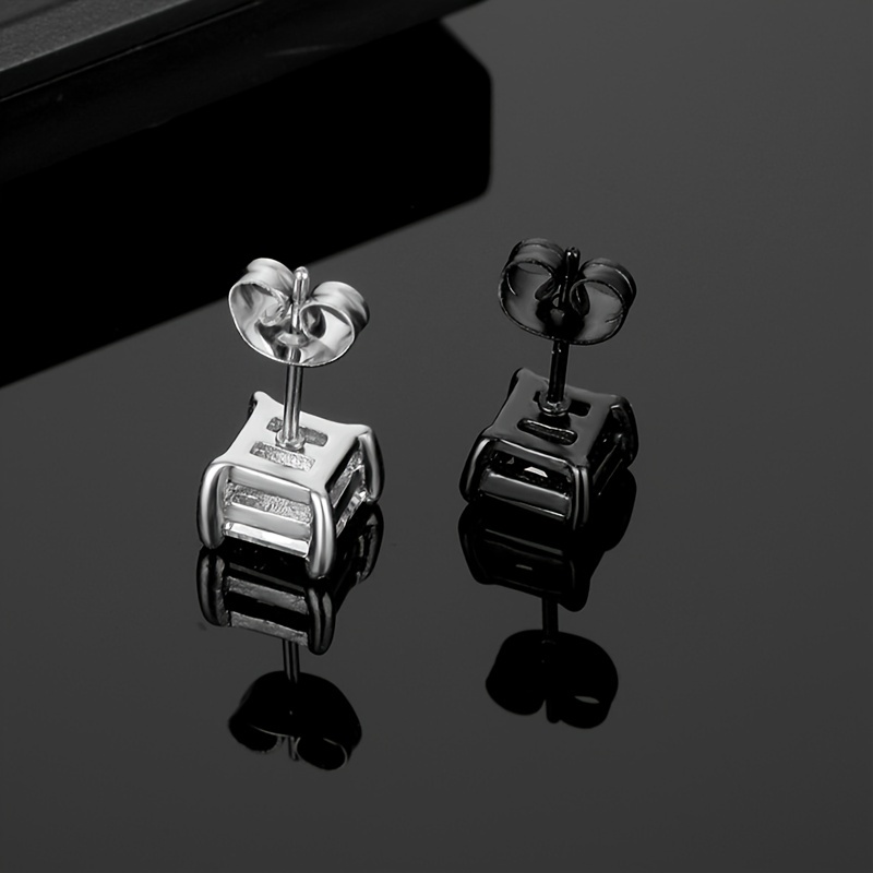 Men's Titanium Steel Zircon Stud Earring Punk Rock Stud Earring